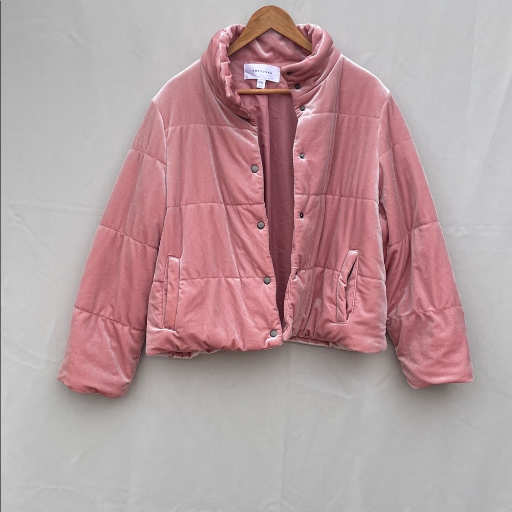 POPSUGAR Women's Puffer Jacket, size XXL, Blush Pink - Picture 3 of 12